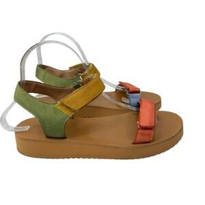 Madewell The Maggie Colorblock Strappy Leather Sandals Multicolor Size Women's 8